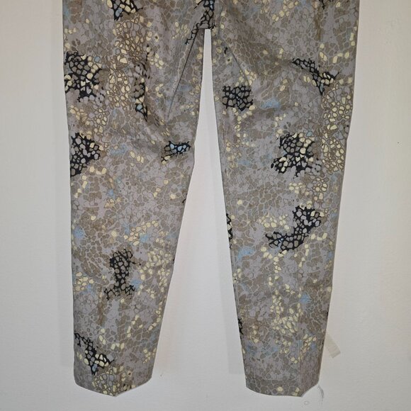 Larry Levine Snakeskin Print Trousers Grey Black Stretch Cotton Pants Size 12 - Picture 9 of 16
